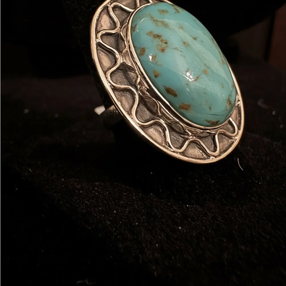 Turquoise Silver‎ Statement Ring